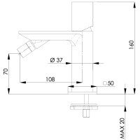 Remer Edge EG520NO Смеситель для биде (чёрный матовый)