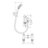 Hansgrohe Vernis Blend 71461670 Смеситель на борт ванны (чёрный матовый)