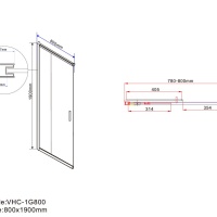 Vincea Garda VSS-1G8012CLB Душевой уголок 1200*800*1900 мм (профиль чёрный матовый | витраж прозрачное стекло)