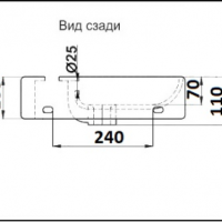 CeramaLux NС 7947ARMB Раковина подвесная | смеситель слева 41*22 см (черный матовый)