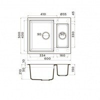 OMOIKIRI Sakaime 4993915 Мойка для кухни двойная 60*50 см (платина)