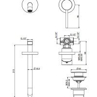 GATTONI Circle Two 9137/91NO Настенный смеситель для раковины (чёрный матовый)