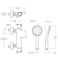 Ramon Soler BLAUTHERM 943901T1 Термостатический смеситель для ванны (хром)