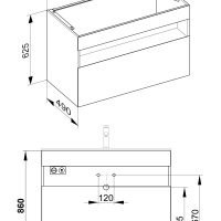 Keuco Stageline 32872290100 Тумба под раковину 100*50 см (инокс)