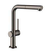 Hansgrohe Talis M54 72808340 Высокий смеситель для кухни с вытяжным изливом (чёрный хром шлифованный)