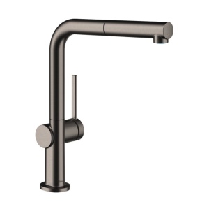 Hansgrohe Talis M54 72808340 Высокий смеситель для кухни с вытяжным изливом (чёрный хром шлифованный)