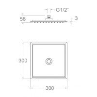 Ramon Soler RPK300 Верхний душ 300*300 мм (хром)
