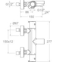 Ramon Soler BLAUTHERM 943801S Термостатический смеситель для ванны (хром)