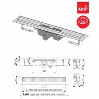 AlcaPlast APZ1-550 Душевой трап 550 мм - для перфорированной решётки