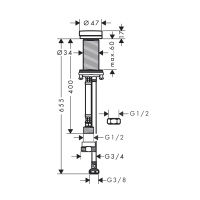 Hansgrohe Talis M54 72841800 Запорный вентиль для монтажа на раковине или столешнице (нержавеющая сталь шлифованная)
