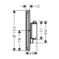 Hansgrohe ShowerSelect Comfort S 15559340 Центральный термостат - внешняя часть (чёрный хром шлифованный)