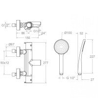 Ramon Soler BLAUTHERM 943801T1 Термостатический смеситель для ванны (хром)