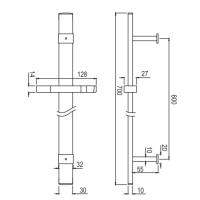 Jaquar Shower SHA-CHR-1183 Штанга для душа 700 мм (хром)