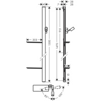 Hansgrohe Unica 27645600 Штанга для душа 147 см (черный матовый)