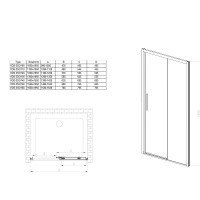 Vincea Soft VDS-3SO140CLB Душевая дверь 1400*1950 мм (профиль чёрный матовый | витраж прозрачное стекло)