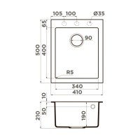 OMOIKIRI Bosen 4993219 Мойка для кухни 41*50 см (эверест)