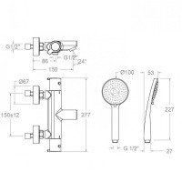 Ramon Soler BLAUTHERM 943801T3 Термостатический смеситель для ванны (хром)