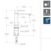 Ramon Soler KUATRO NK 4902 Смеситель для раковины (хром)