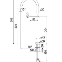 NOBILI Velis VE125148/3CGP Высокий смеситель для раковины (золото шлифованное)