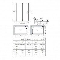 Jacob Delafon Capsule E6D129-GA Шторка для ванны 140*90 см (хром)