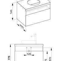 Keuco Stageline 32865300000 Тумба под раковину 80*49 см (белый)