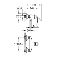 Grohe BauFlow 23632000 Смеситель для душа (хром)