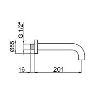 Webert Elio AC0371345 Излив для наполнения ванны 201 мм (никель матовый)