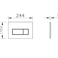 VITRA Root Square 740-2300 Накладная панель смыва для унитаза (белый глянцевый)