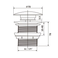 Vincea DBS0-216 Донный клапан | сливной гарнитур - для раковины без перелива (белый глянцевый)