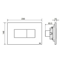 OLI Karisma 641006 - Накладная панель смыва для унитаза | пневматический смыв (хром матовый)