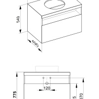 Keuco Stageline 32863970100 Тумба под раковину 80*49 см (вулканит)