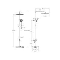 Ramon Soler BLAUTHERM 935602RP300NM Душевая система с функцией наполнения ванны - комплект со смесителем (чёрный матовый)