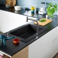 Hansgrohe C51-F660-07 43218000 Кухонная мойка - комплект со смесителем (чёрный графит | хром)