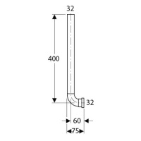 GEBERIT 119.704.16.1 Патрубок смыва для писсуара d 32 мм x 32 мм