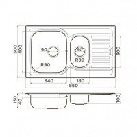 OMOIKIRI Kashiogawa 4993454 Мойка для кухни двойная 86*50 см (нержавеющая сталь)