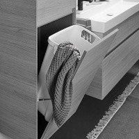 Villeroy Boch Collaro C034L0VK Шкаф пенал для ванной комнаты, петли слева (Soft Grey).
