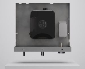 Nofer MUMO 12053.CTS Универсальный встраиваемый блок с сушилкой для рук, смесителем для воды, дозатором для мыла | монтаж за зеркалом