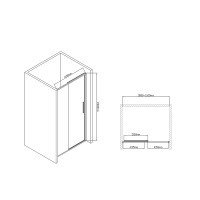 Vincea Slim-U VDS-2SU110CL Душевая дверь 1100*2000 мм (профиль хром | витраж прозрачное стекло)
