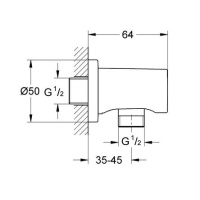 GROHE Rainshower 22118KF0 Подключение душевого шланга (чёрный)