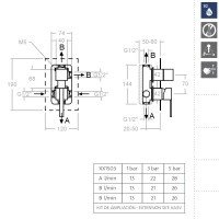 Ramon Soler KUATRO NK 491503S Смеситель для ванны на три потребителя (хром)