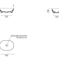 GSI PURA 886008 Раковина накладная 50*35 см (Cretta Matte)