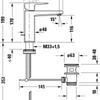 Duravit Manhattan MH1021001010 Смеситель для раковины (хром)