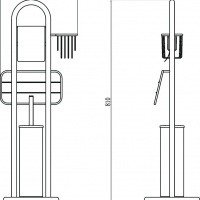 Savol S-00Y709 Напольная стойка с аксессуарами (хром)