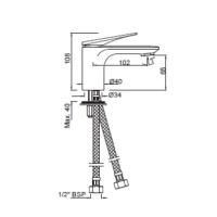 Jaquar Laguna LAG-GMP-91011B Смеситель для раковины (золото матовое PVD)