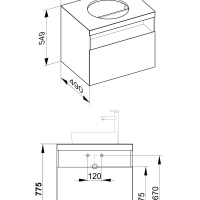 Keuco Stageline 32855970000 Тумба под раковину 65*49 см (вулканит)