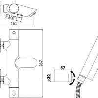 Paffoni Light LIQ023HG Термостат для ванны (золото)