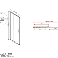 Vincea Garda VSS-1G8011CH Душевой уголок 1100*800*1900 мм (профиль хром | витраж стекло "шиншилла")