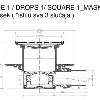 PESTAN Standard Tide Mask  13000140 Душевой трап 150*150 мм - готовый комплект для монтажа с декоративной решёткой (золото)