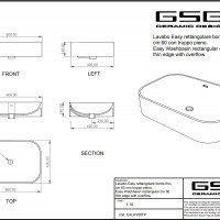 GSG Easy EALAVTP60000 Раковина накладная 600*420 мм (белый глянцевый)