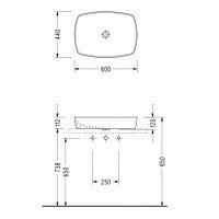 Serel Washbasin, 1633 Раковина накладная 60*44 см (белый)